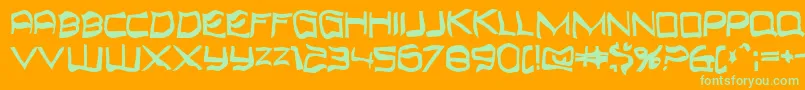 Top Bond Font – Green Fonts on Orange Background