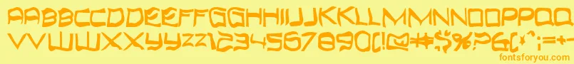 Top Bond Font – Orange Fonts on Yellow Background