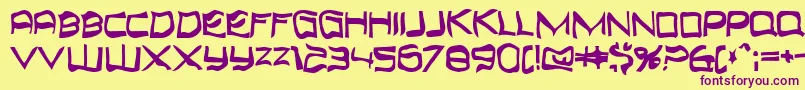 Top Bond Font – Purple Fonts on Yellow Background