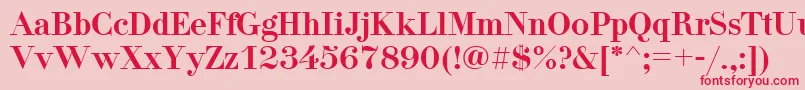 フォントDidonaNormal – ピンクの背景に赤い文字