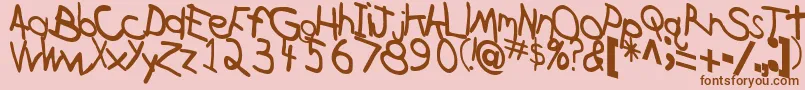 Шрифт CrossRegularTtstd – коричневые шрифты на розовом фоне