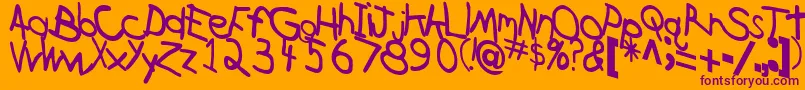 Шрифт CrossRegularTtstd – фиолетовые шрифты на оранжевом фоне