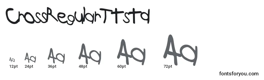 CrossRegularTtstd Font Sizes