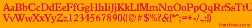 GranadaantiqueBold Font – Red Fonts on Orange Background