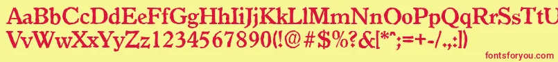 GranadaantiqueBold Font – Red Fonts on Yellow Background