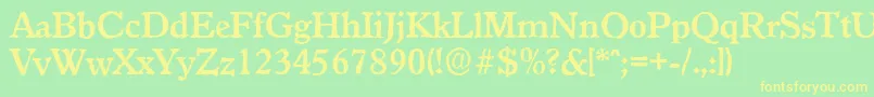 GranadaantiqueBold Font – Yellow Fonts on Green Background