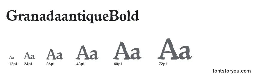 Размеры шрифта GranadaantiqueBold