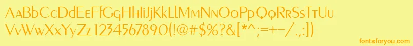 Penta Light Font – Orange Fonts on Yellow Background