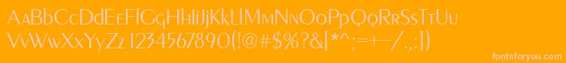 Penta Light Font – Pink Fonts on Orange Background