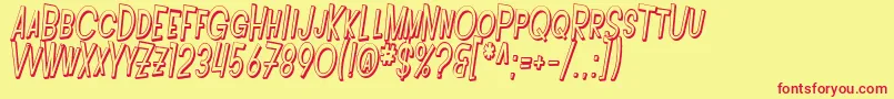 SfIntoxicatedBluesShadedOblique Font – Red Fonts on Yellow Background