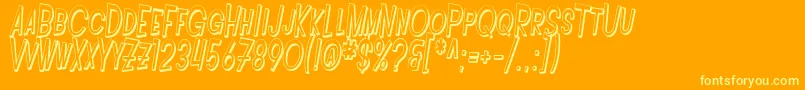 SfIntoxicatedBluesShadedOblique Font – Yellow Fonts on Orange Background