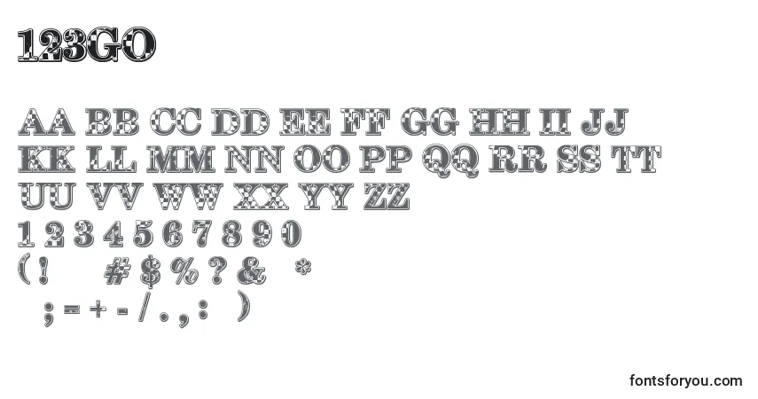 A fonte 123Go – alfabeto, números, caracteres especiais