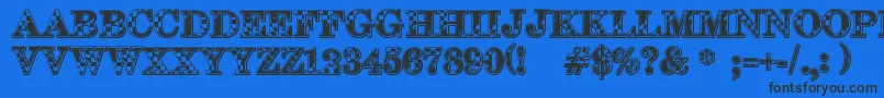 123Go-Schriftart – Schwarze Schriften auf blauem Hintergrund