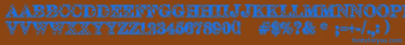 フォント123Go – 茶色の背景に青い文字