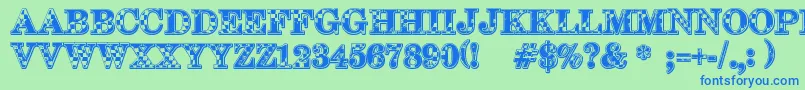 フォント123Go – 青い文字は緑の背景です。