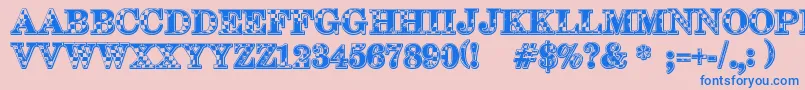 123Go-Schriftart – Blaue Schriften auf rosa Hintergrund