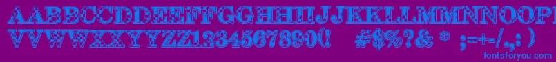 123Go-Schriftart – Blaue Schriften auf violettem Hintergrund