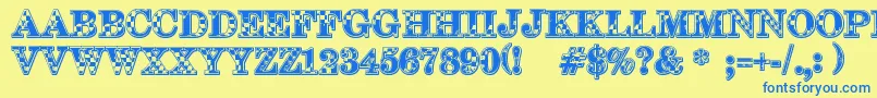 123Go Font – Blue Fonts on Yellow Background