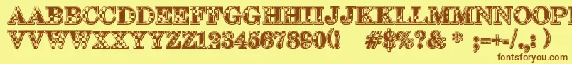 123Go Font – Brown Fonts on Yellow Background