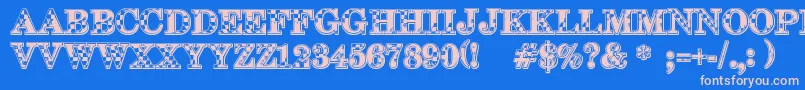 123Go Font – Pink Fonts on Blue Background