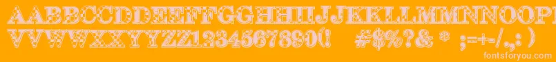 123Go Font – Pink Fonts on Orange Background