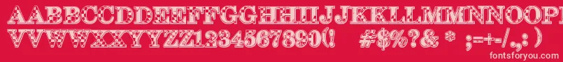 123Go Font – Pink Fonts on Red Background