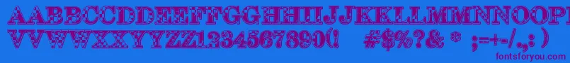 123Go Font – Purple Fonts on Blue Background