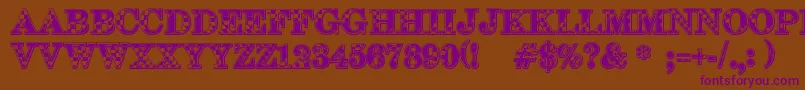 123Go Font – Purple Fonts on Brown Background