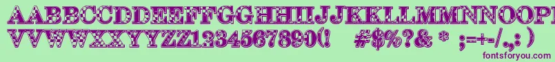 123Go Font – Purple Fonts on Green Background