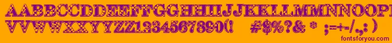 123Go Font – Purple Fonts on Orange Background