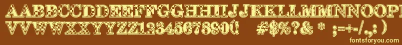 123Go Font – Yellow Fonts on Brown Background