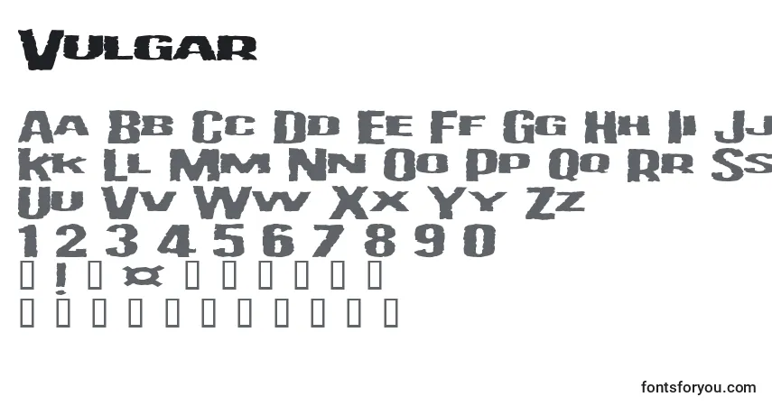 Шрифт Vulgar – алфавит, цифры, специальные символы