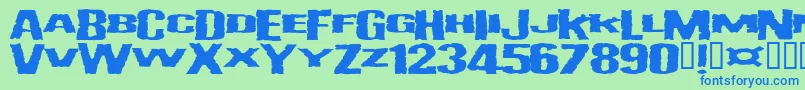 Шрифт Vulgar – синие шрифты на зелёном фоне