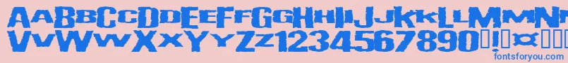 Vulgar Font – Blue Fonts on Pink Background