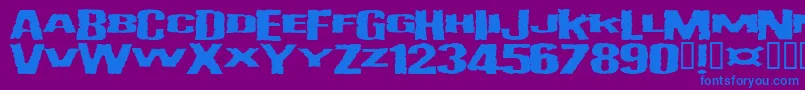 Vulgar Font – Blue Fonts on Purple Background