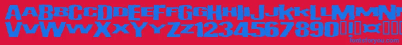 Vulgar Font – Blue Fonts on Red Background