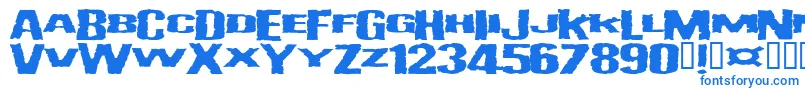 フォントVulgar – 白い背景に青い文字