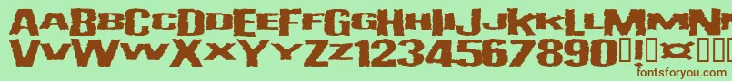 Czcionka Vulgar – brązowe czcionki na zielonym tle