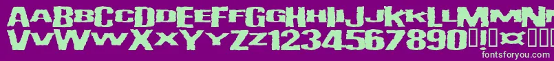 Vulgar-fontti – vihreät fontit violetilla taustalla