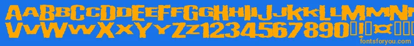 Vulgar Font – Orange Fonts on Blue Background