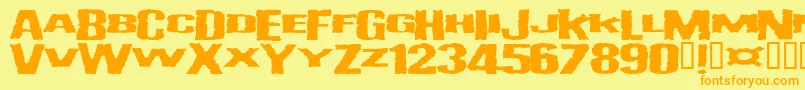 Vulgar Font – Orange Fonts on Yellow Background