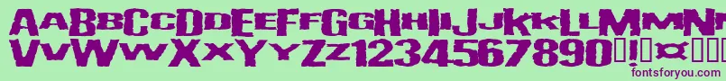 フォントVulgar – 緑の背景に紫のフォント