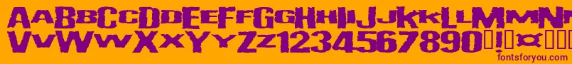Vulgar Font – Purple Fonts on Orange Background
