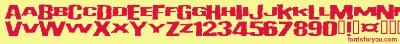 Vulgar-fontti – punaiset fontit keltaisella taustalla