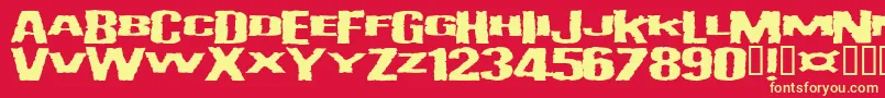 Vulgar Font – Yellow Fonts on Red Background