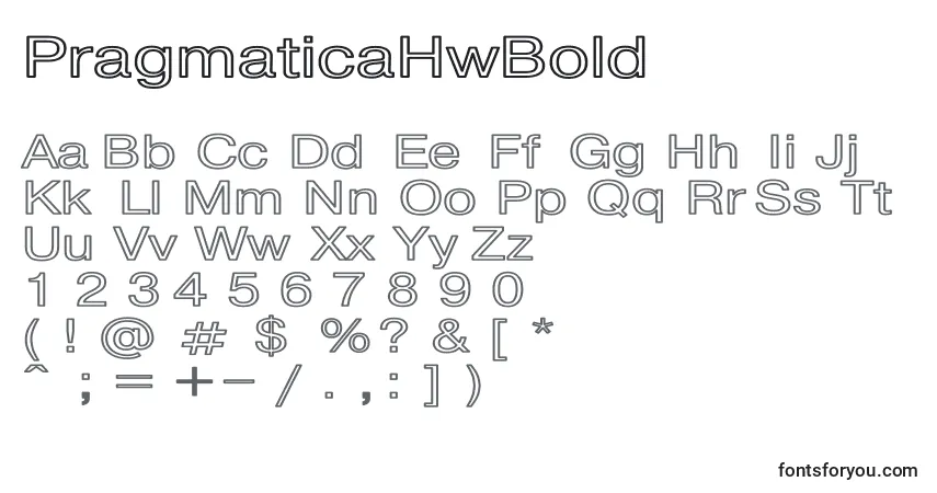 Шрифт PragmaticaHwBold – алфавит, цифры, специальные символы