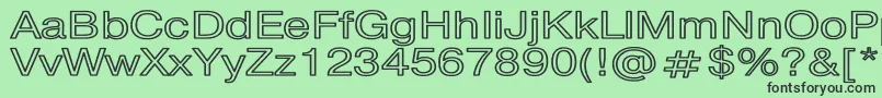 Fonte PragmaticaHwBold – fontes pretas em um fundo verde