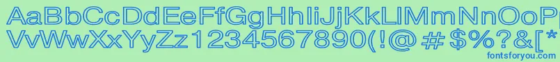 Шрифт PragmaticaHwBold – синие шрифты на зелёном фоне