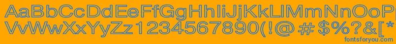 PragmaticaHwBold-Schriftart – Blaue Schriften auf orangefarbenem Hintergrund