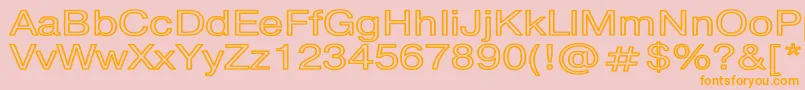 フォントPragmaticaHwBold – オレンジの文字がピンクの背景にあります。